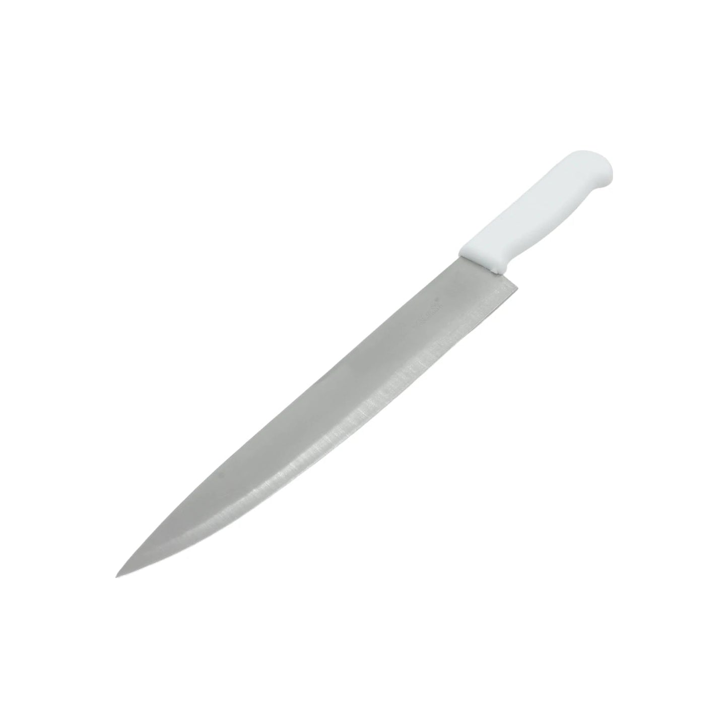 Cuchillo de cocina profesional 8 pulgadas con hoja lisa de acero inoxidable y mango blanco