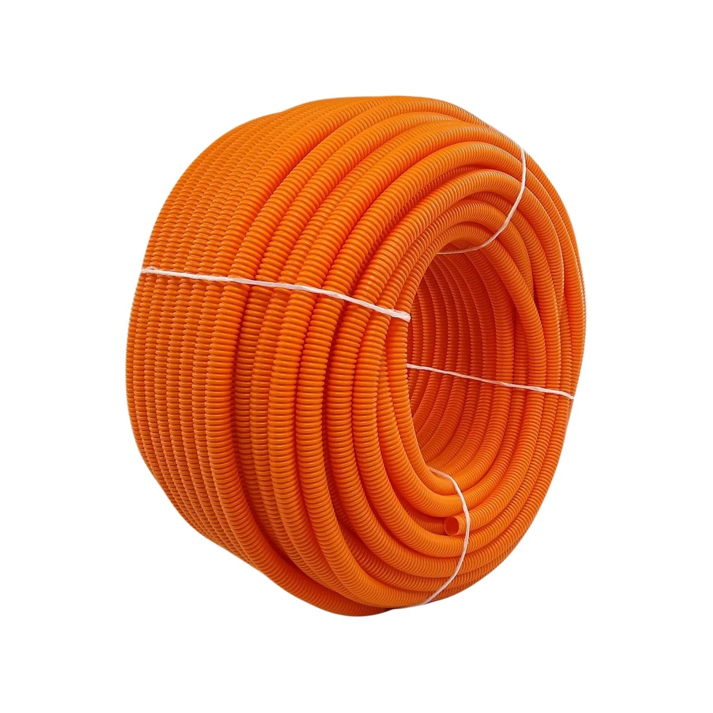 Poliducto flexible corrugado naranja rollo de 1/2"x100m para cableado eléctrico
