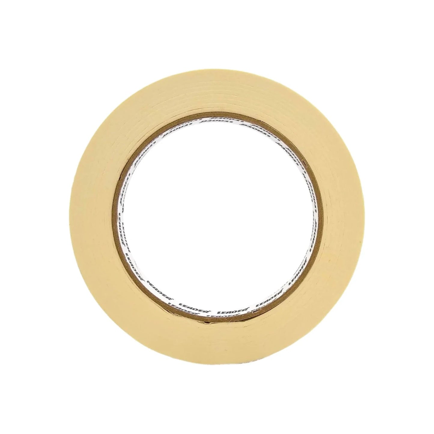 Cinta de enmascarar adhesiva Leader color beige, rollo completo para pintura, manualidades y protección de superficies
