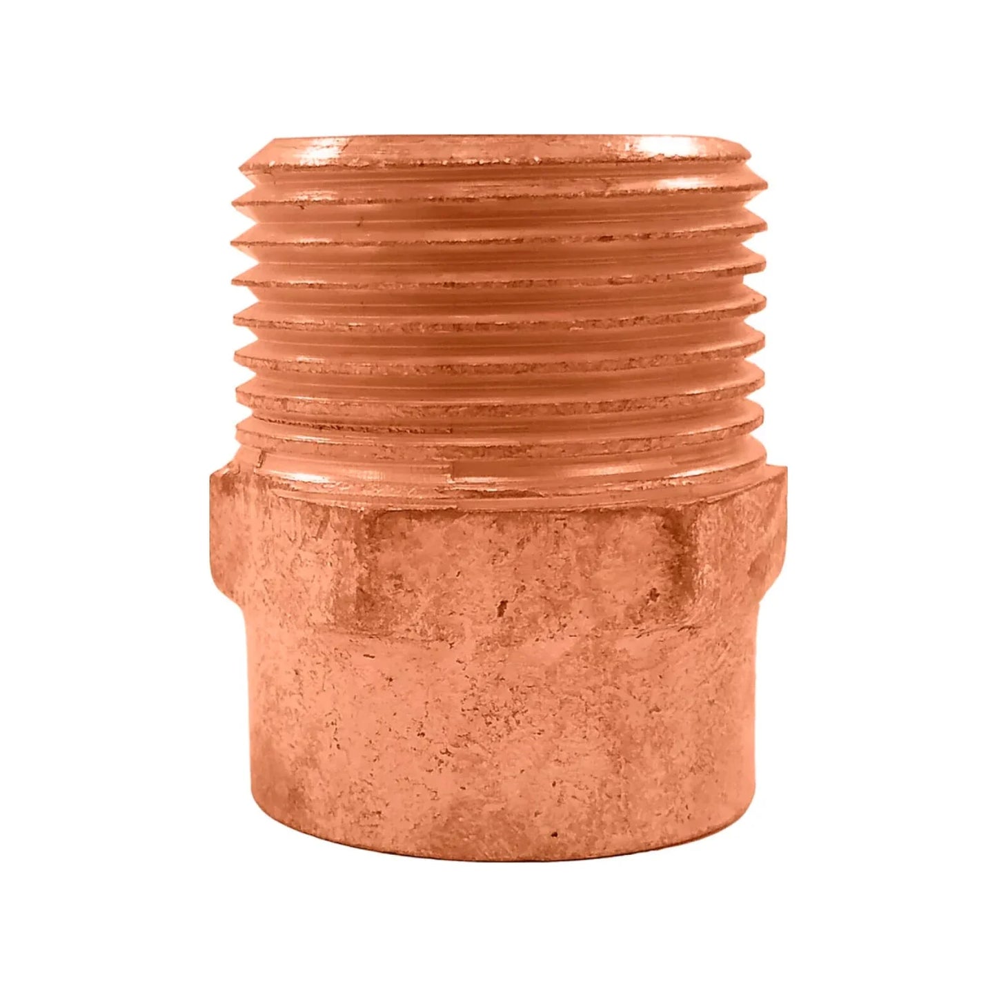 Elaborado de cobre.,Conector de 3/4",Conector rosca exterior.,Conector de 19 mm