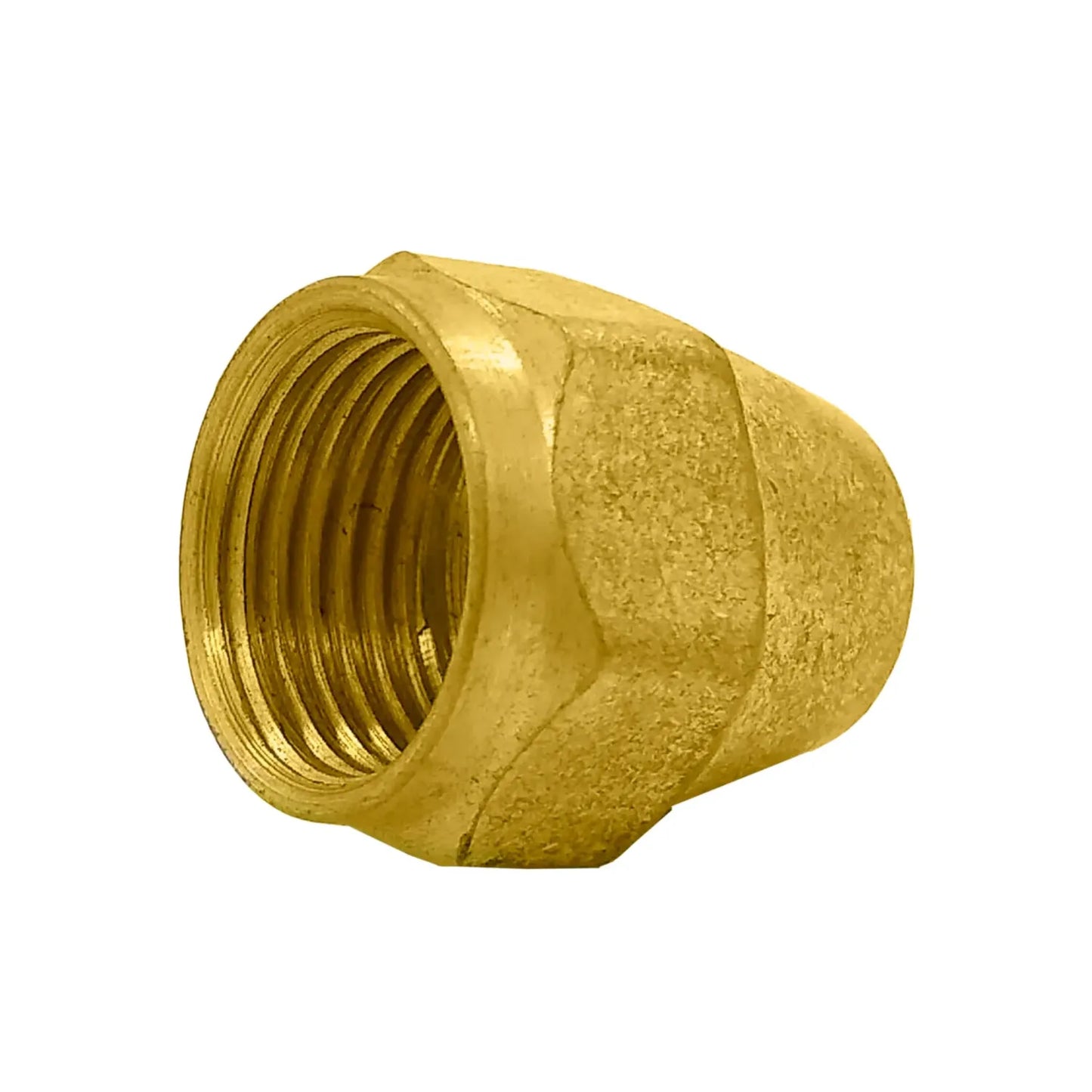 Tuerca de latón para unión cónica de tubería, conexión hembra roscada para fontanería y gas, color dorado.