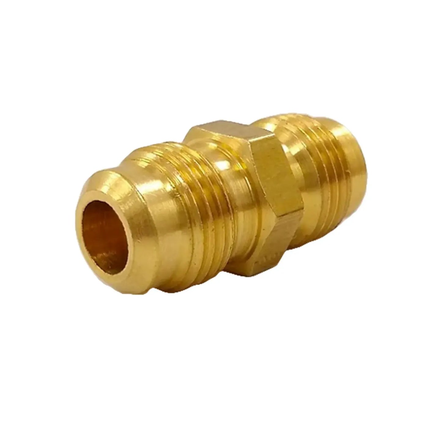 Conector unión doble de latón roscado para tubería de gas o agua, niple recto macho de alta resistencia en color dorado