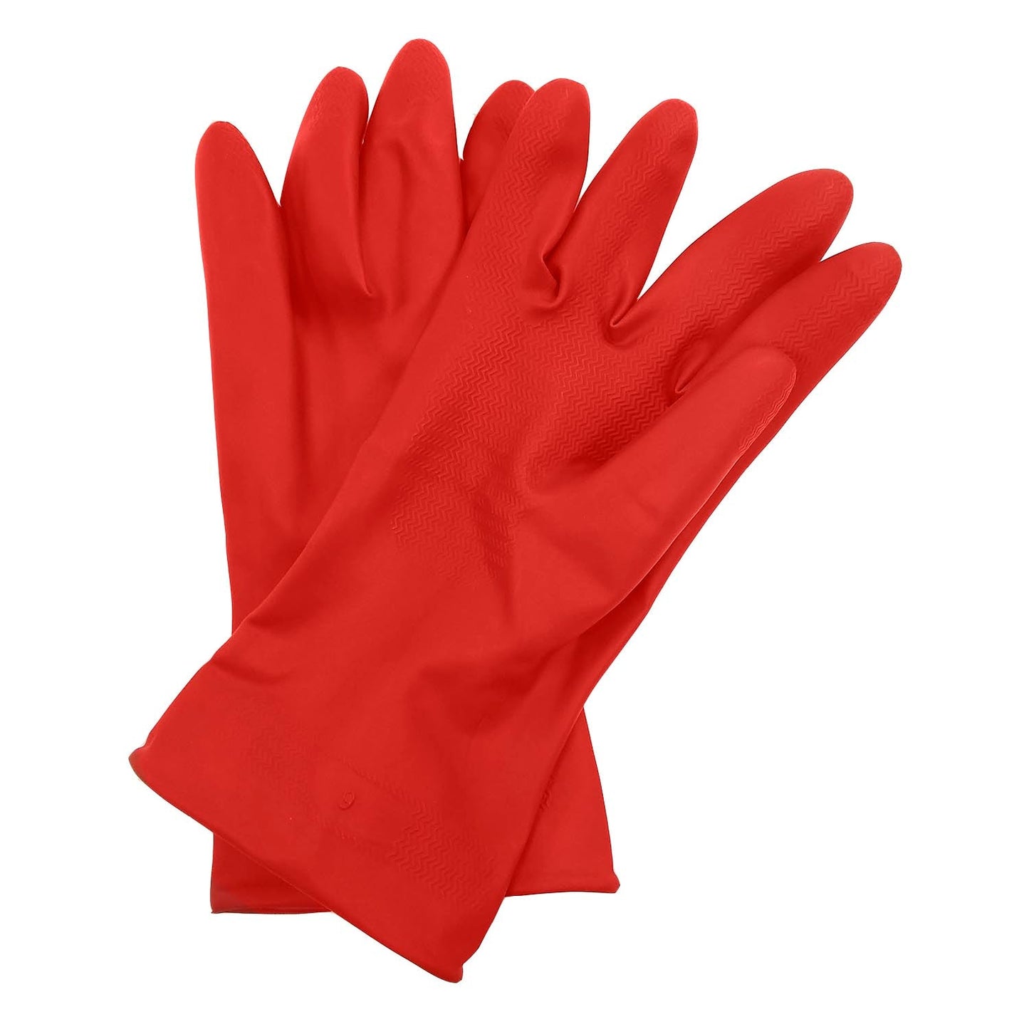 Guantes de hule rojos para limpieza y protección, con textura antideslizante, talla 9.