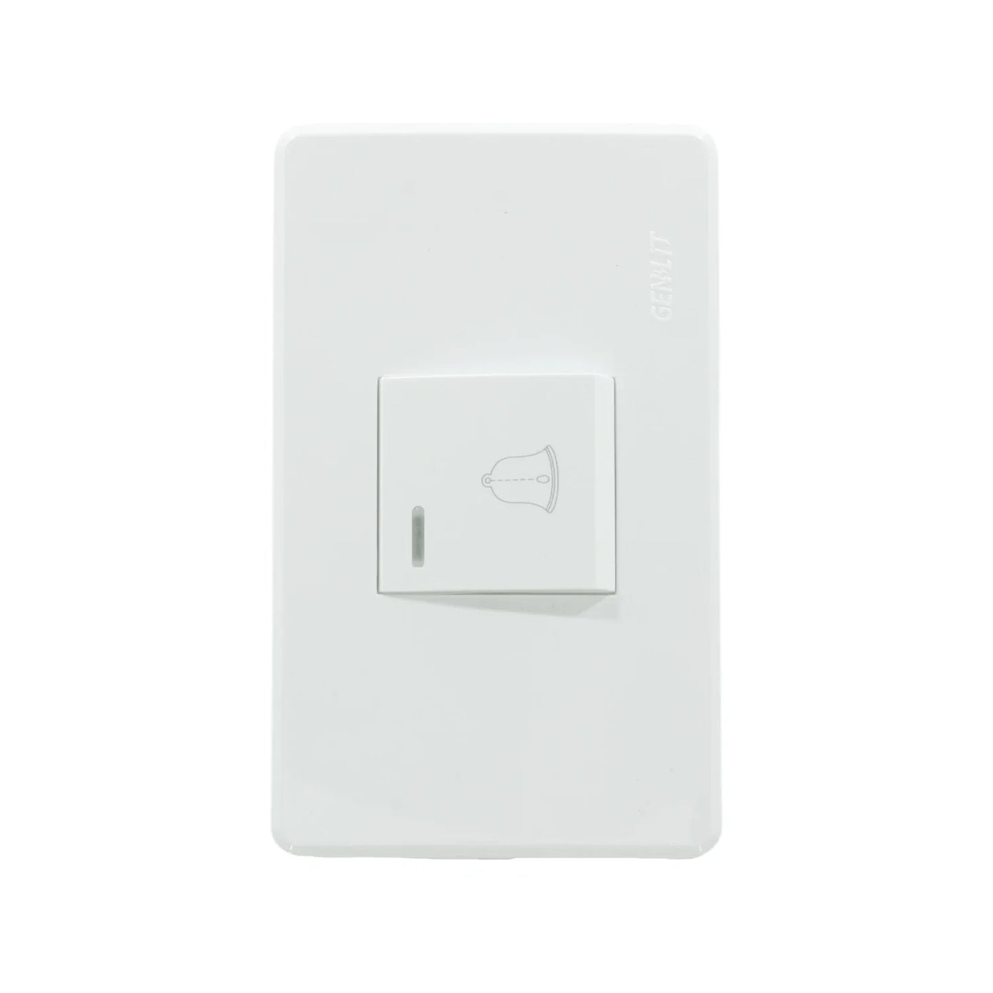 Fabricada de plástico ABS,Placa botón para timbre.,250 V - 10 A – 60 Hz,Indicador fluorescente.,NMX-J-005-ANCE-2015