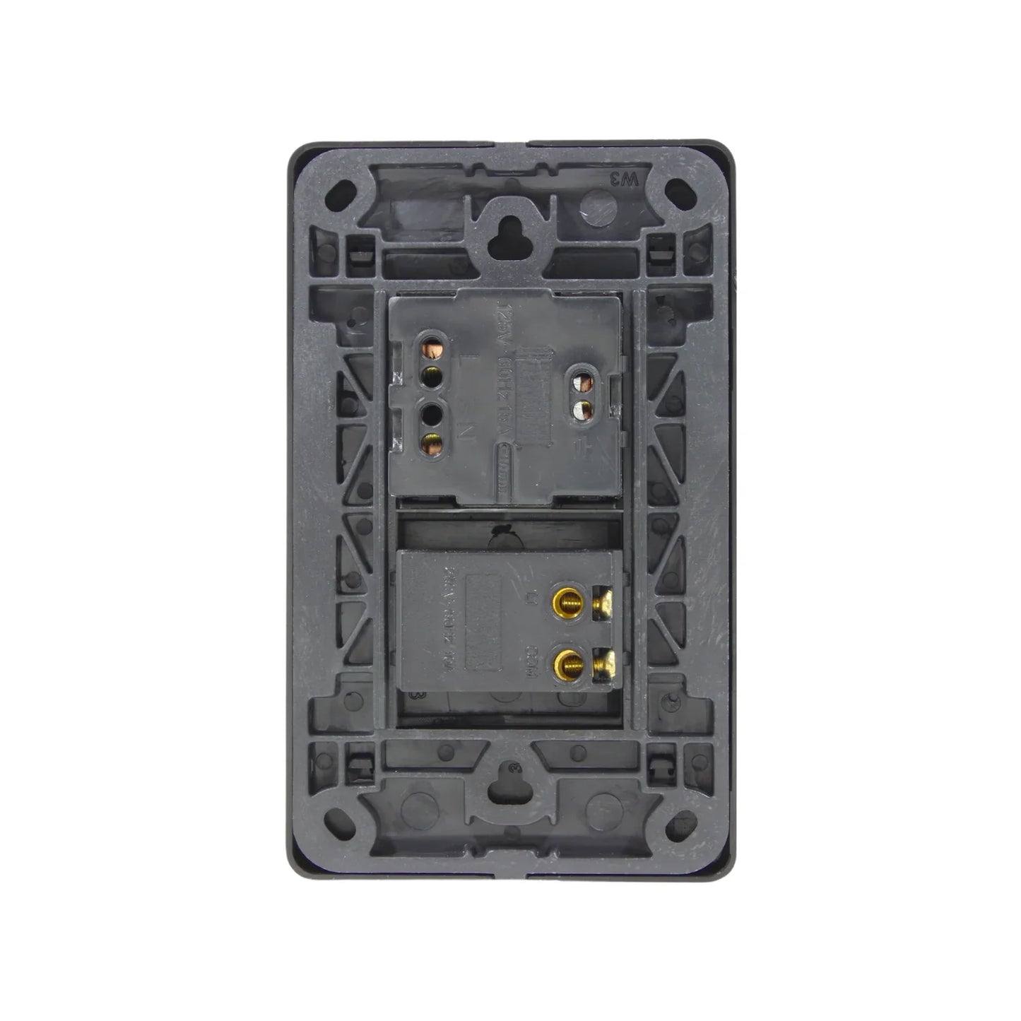 Placa 1 apagador/1 contacto negra Genlit GL- PKBUAC buio