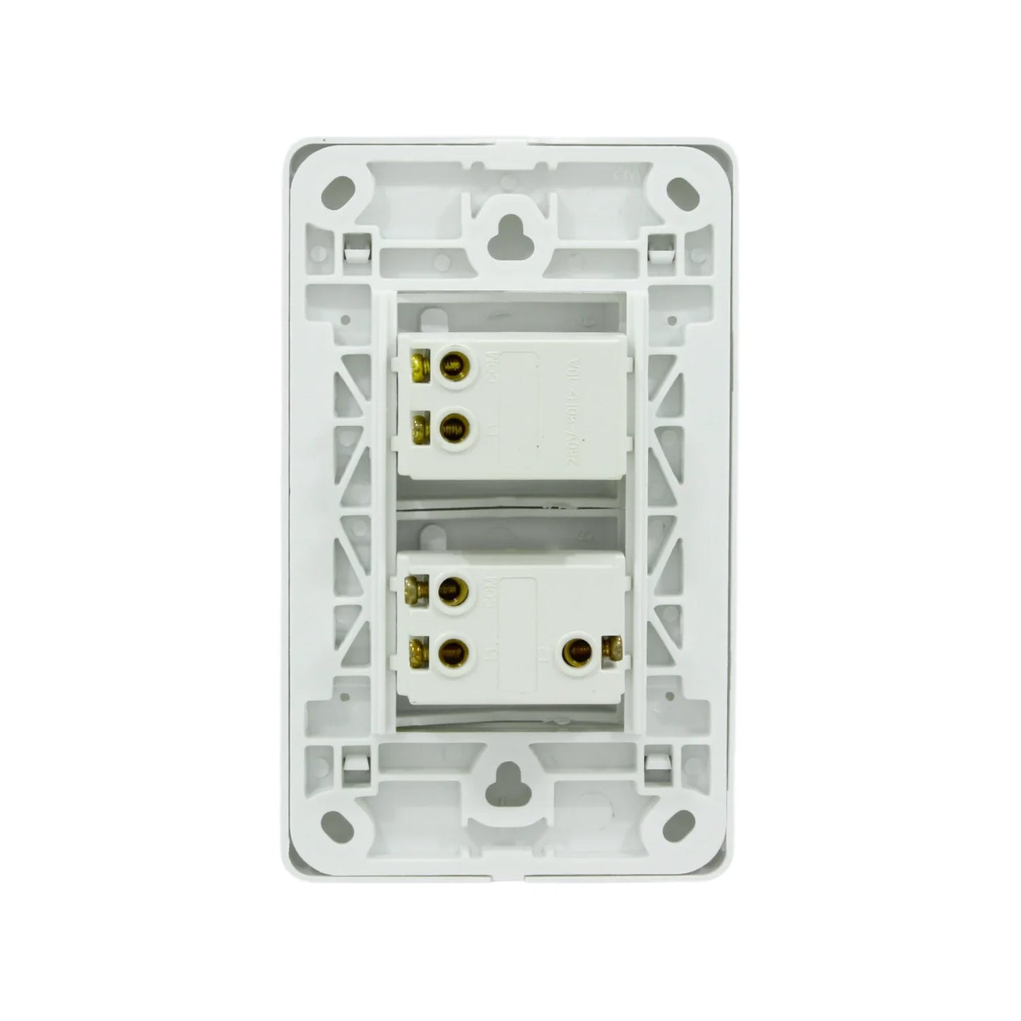 Placa 1 apagador sencillo/1 apagador escalera blanca Genlit GL-PKAEB