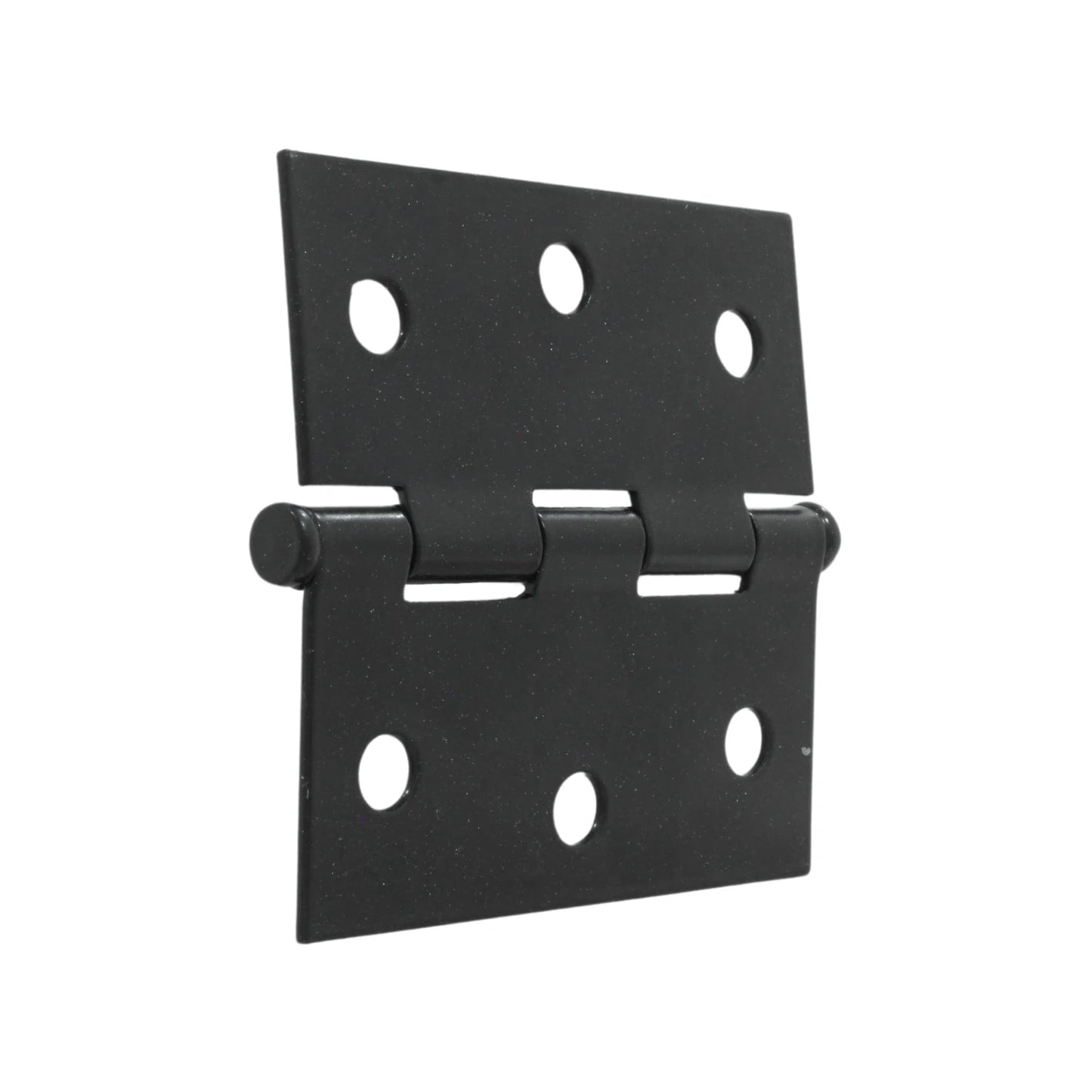Bisagra cuadrada negro mate 3x3 para puertas y gabinetes, acabado texturizado.