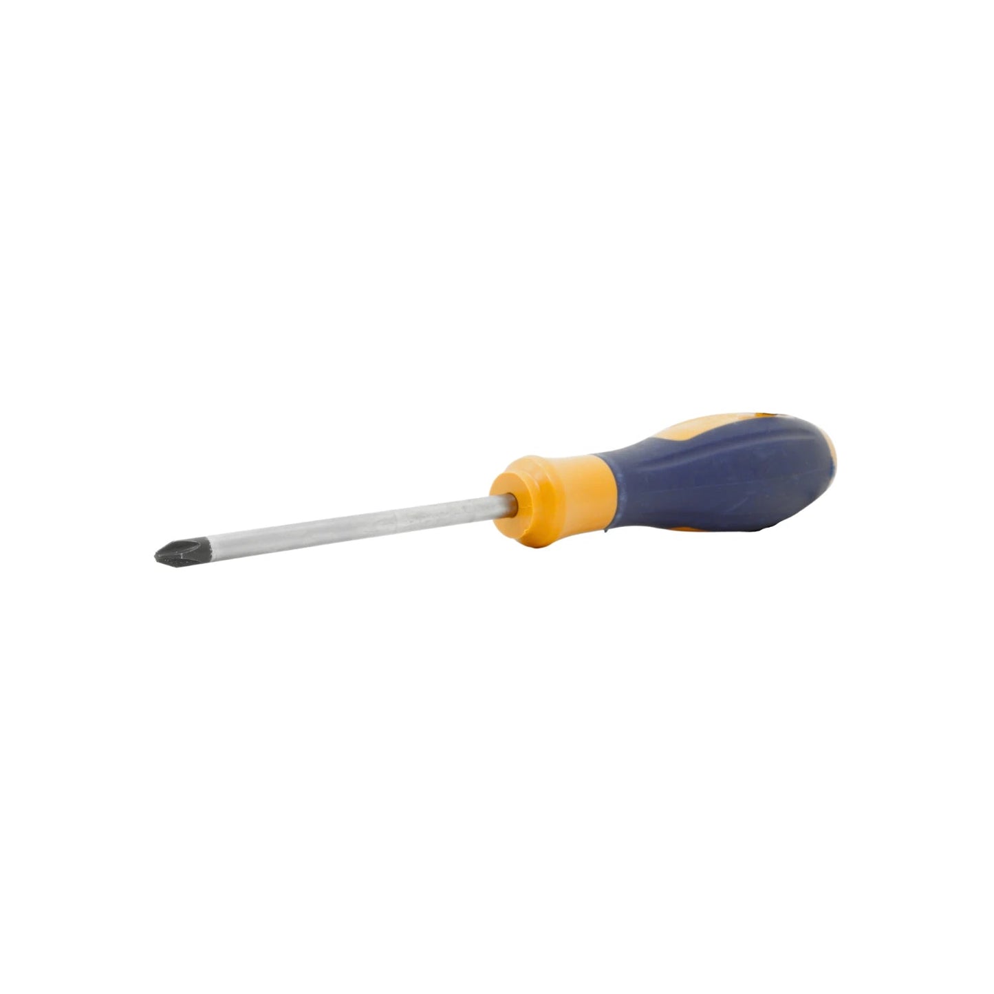 Desarmador de cruz punta Phillips con mango ergonómico azul y amarillo