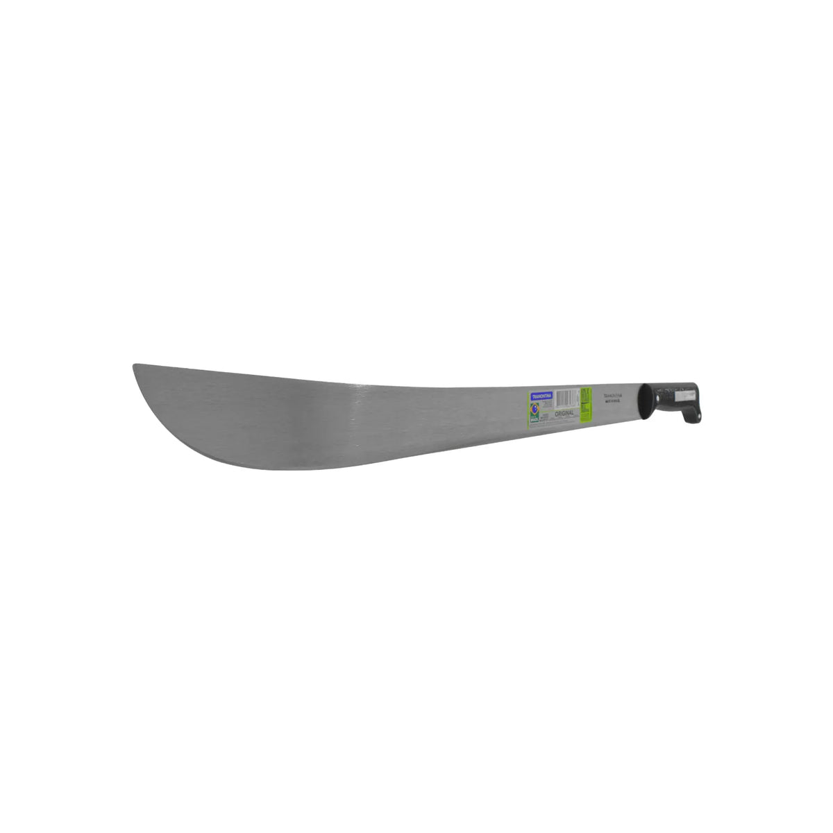 Machete Tramontina con hoja de acero y mango negro para desmalezado y agricultura