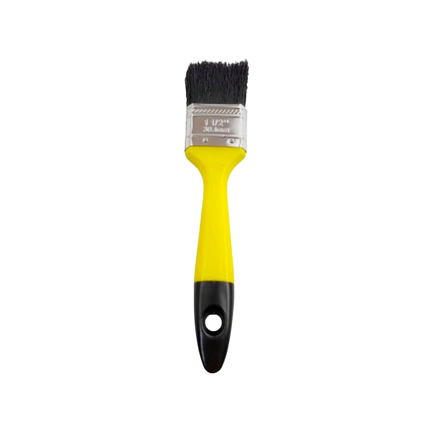 Brocha de pintura 1 1/2 pulgadas (38.1mm) con cerdas negras, mango amarillo y negro