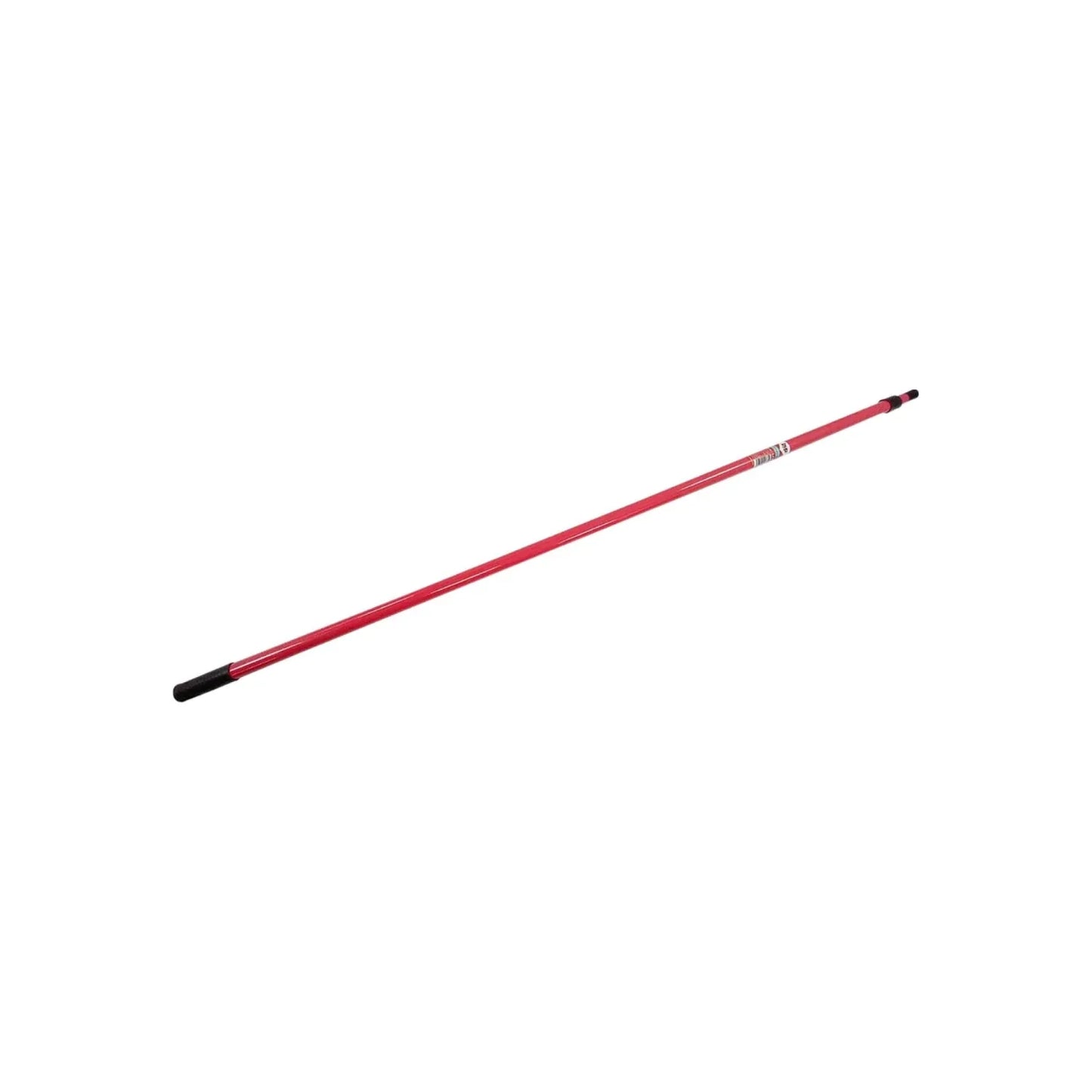 Cuerpo de metal.,Rosca de plástico estándar 3/4",Reforzada en su interior con acero.,Bastón extendible hasta 2.40 metros.