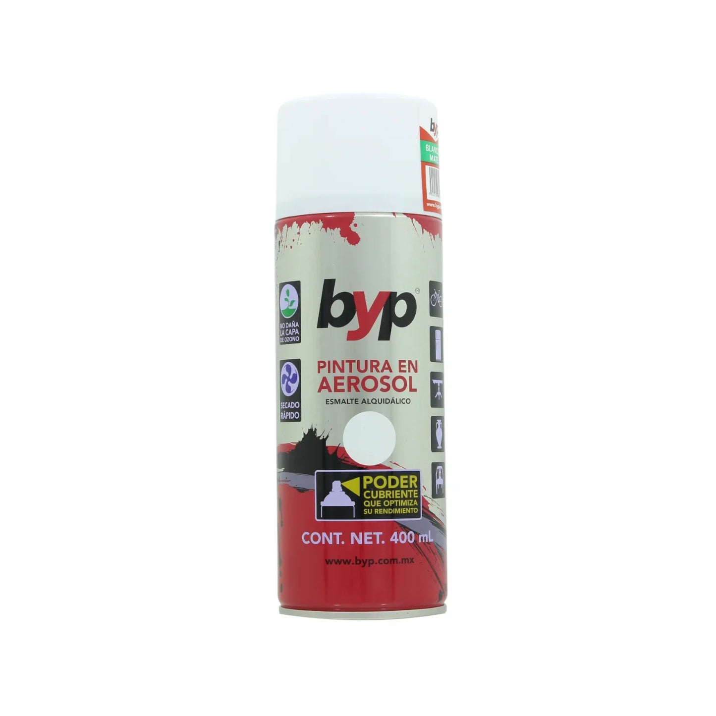 Lata de 400 ml - 400 g,Ideal para artículos decorativos, artesanías, ventanearía, vehículos, metales y plásticos.,Uso interior y exterior.,Protege de la corrosión a los artículos de jardinería.,Venta, solo en tienda física.