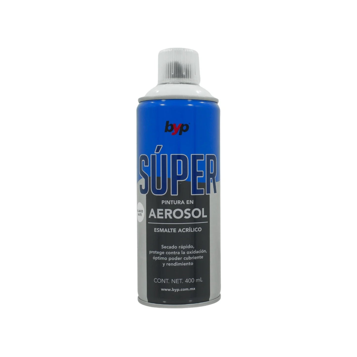 Lata de 400 ml - 400 g,Esmalte acrílico de alto brillo y secado rápido.,Protege contra la oxidación.,Ideal para proteger y pintar artículos decorativos, ventanearía, vehículos, plásticos, metales, etc.,Venta, solo en tienda física.