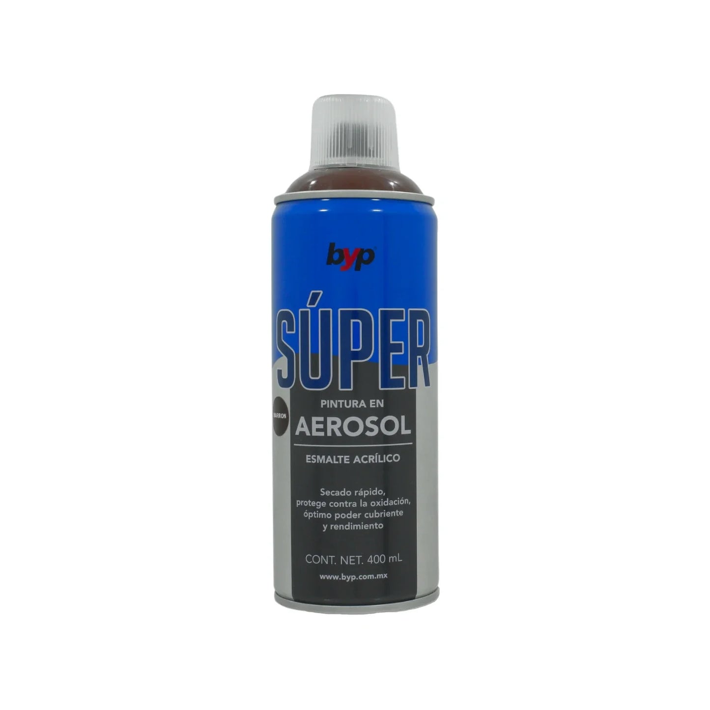 Lata de 400 ml - 400 g,Esmalte acrílico de alto brillo y secado rápido.,Protege contra la oxidación.,Ideal para proteger y pintar artículos decorativos, ventanearía, vehículos, plásticos, metales, etc.,Venta, solo en tienda física.