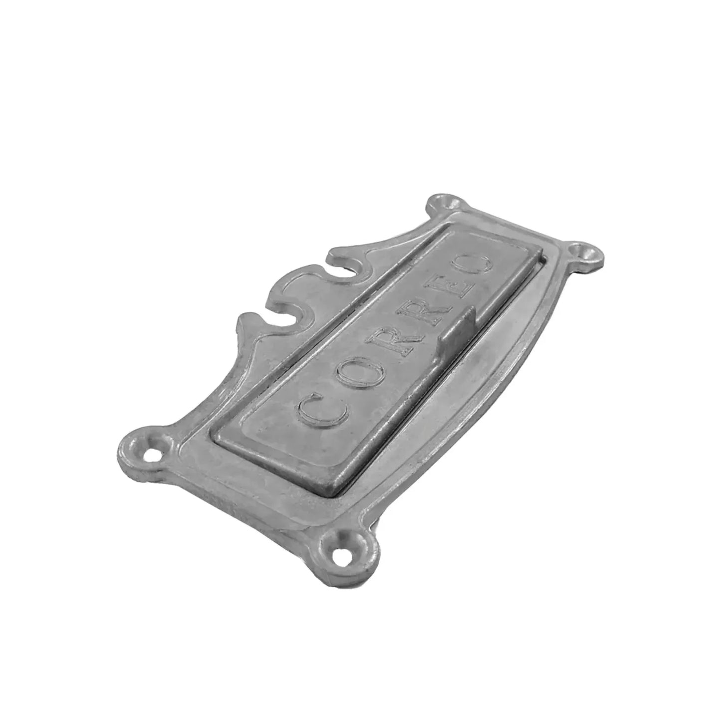 Buzón para puerta de aluminio con grabado CORREO en acabado plata, placa de entrada para correspondencia estilo clásico