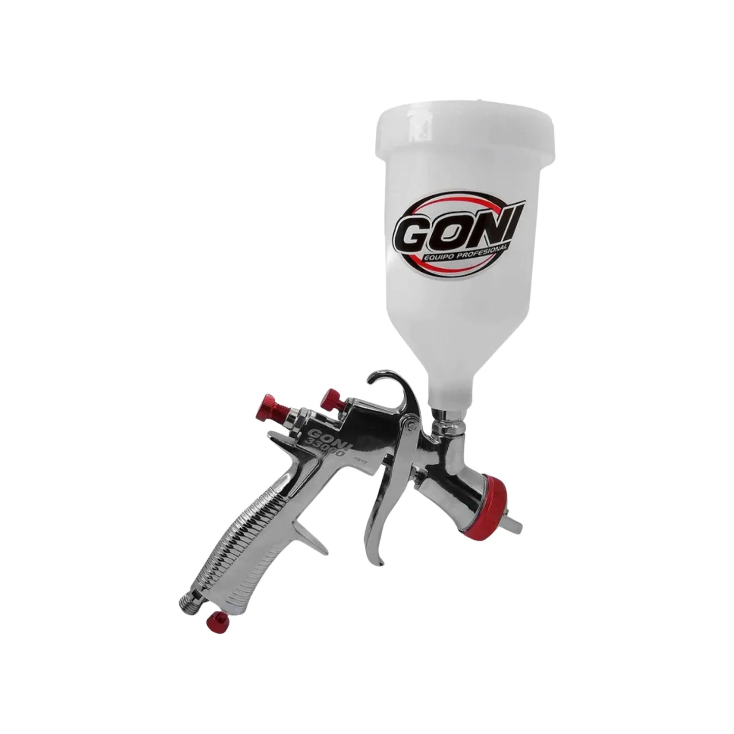 Pistola de gravedad LVLP.,Vaso de 600 ml y boquilla de 1.3 mm,Puede cambiar boquilla 1.5 mm o 2.0 mm,Para compresores de baja potencia pero con la caracteristica de alta transferencia de material.