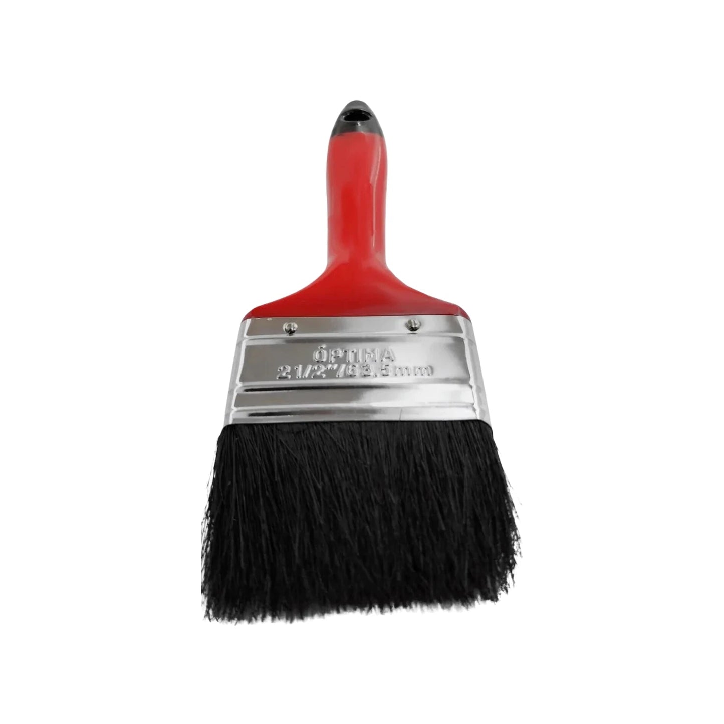 Brocha de pintura Optima con mango rojo, cerdas negras, 2 1/2 pulgadas (63.5mm) de ancho