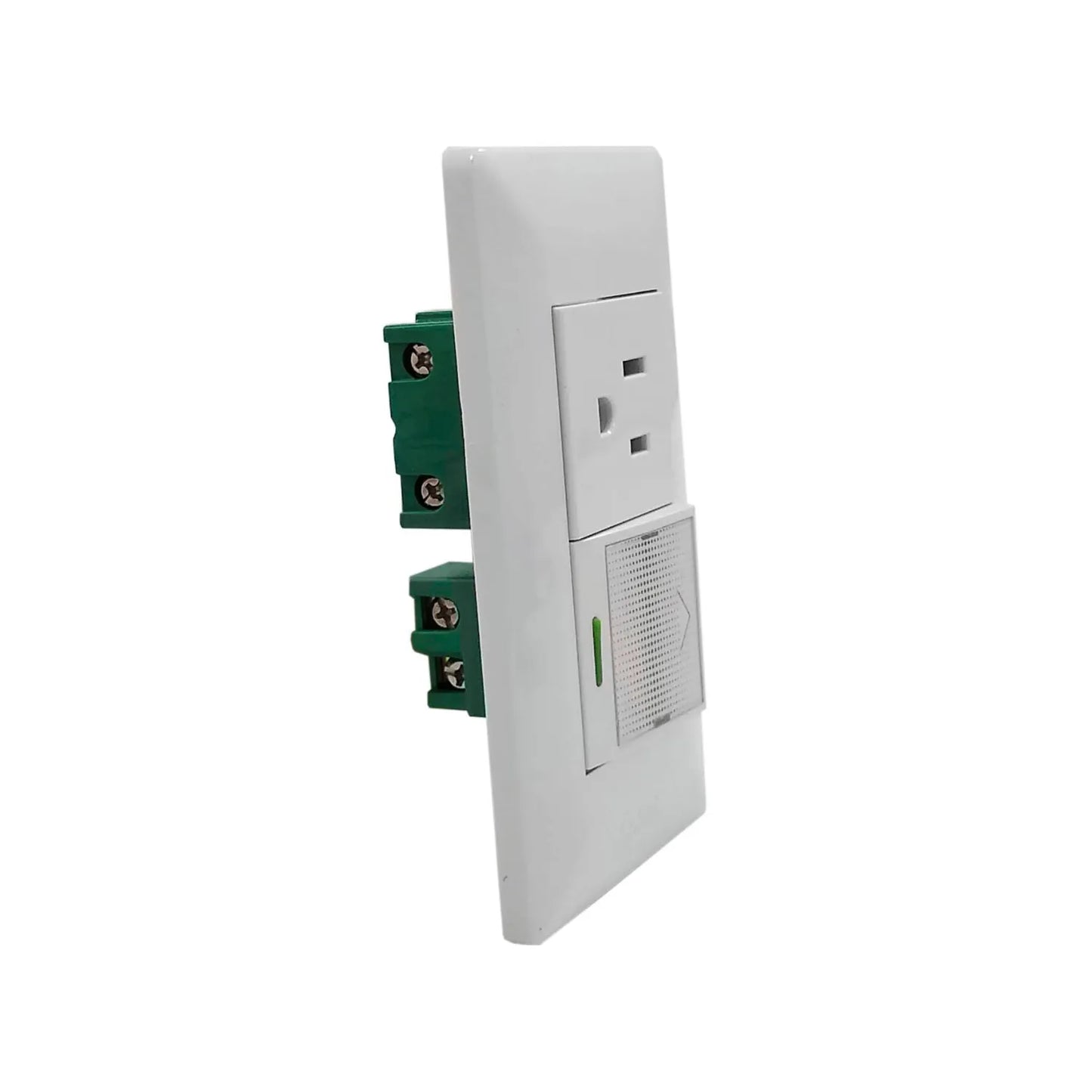 Placa 1 apagador/1 contacto blanca Solaris WB-62 ultra