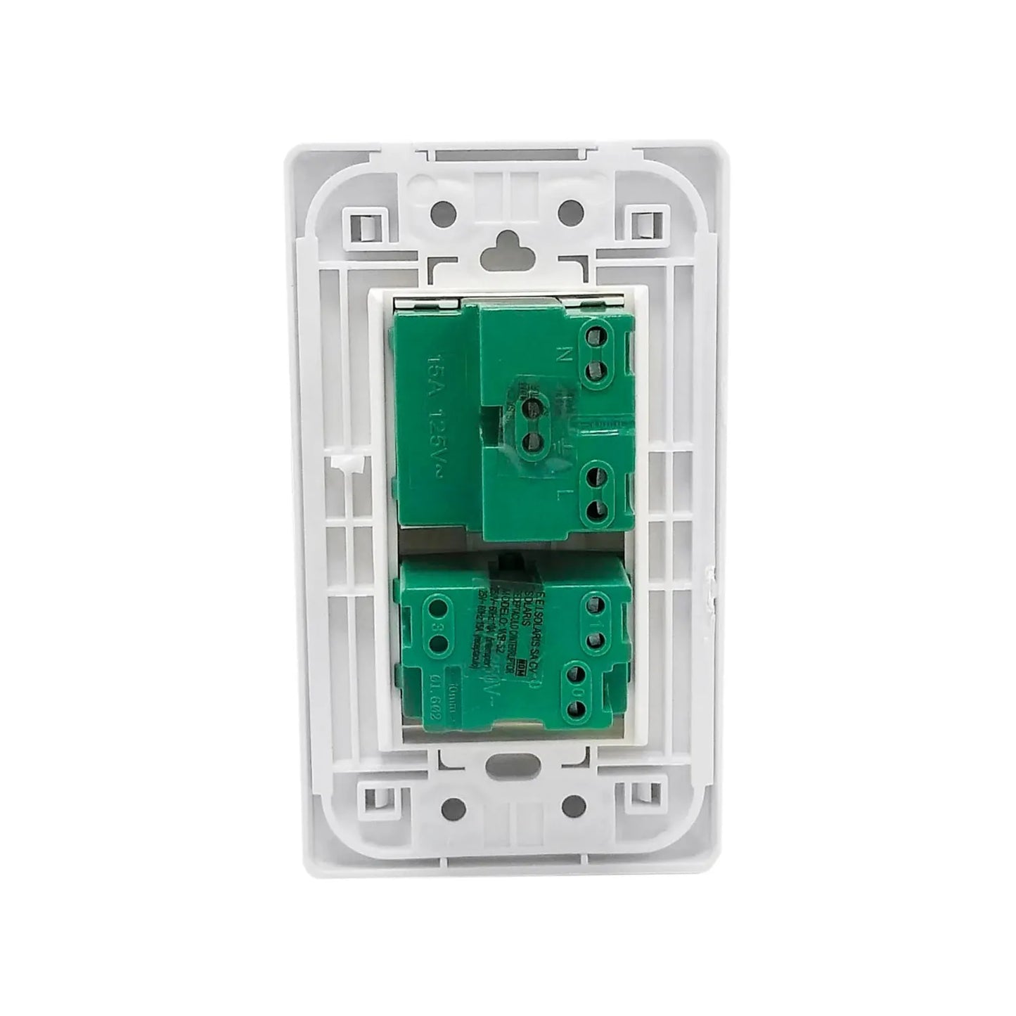 Placa 1 apagador/1 contacto blanca Solaris WB-62 ultra