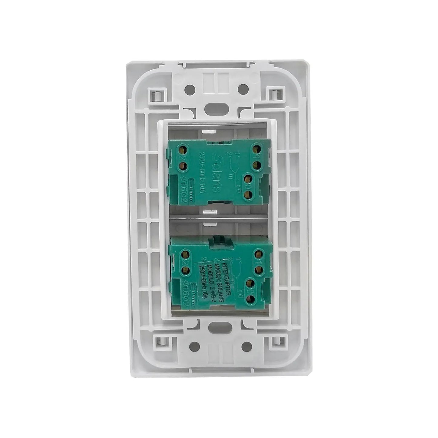 Placa 1 apagador/1 apagador escalera blanca Solaris 2WB2 ultra