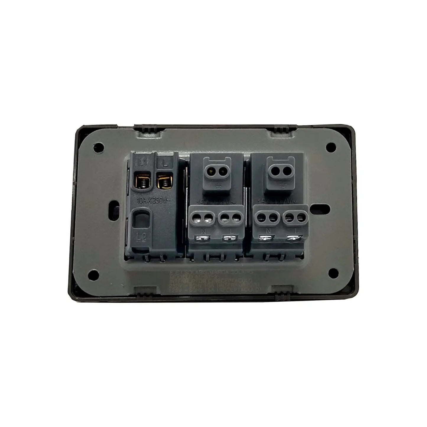 Placa 1 apagador/2 contacto negro cromo Solaris AL612NG