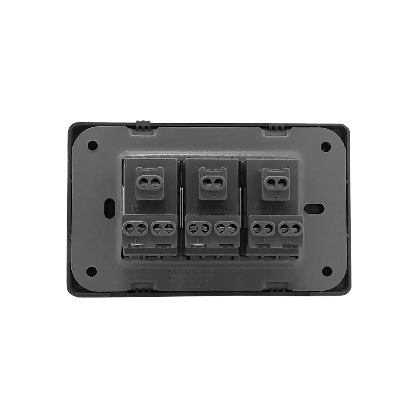 Placa 3 contactos gris cromo Solaris AL613GR