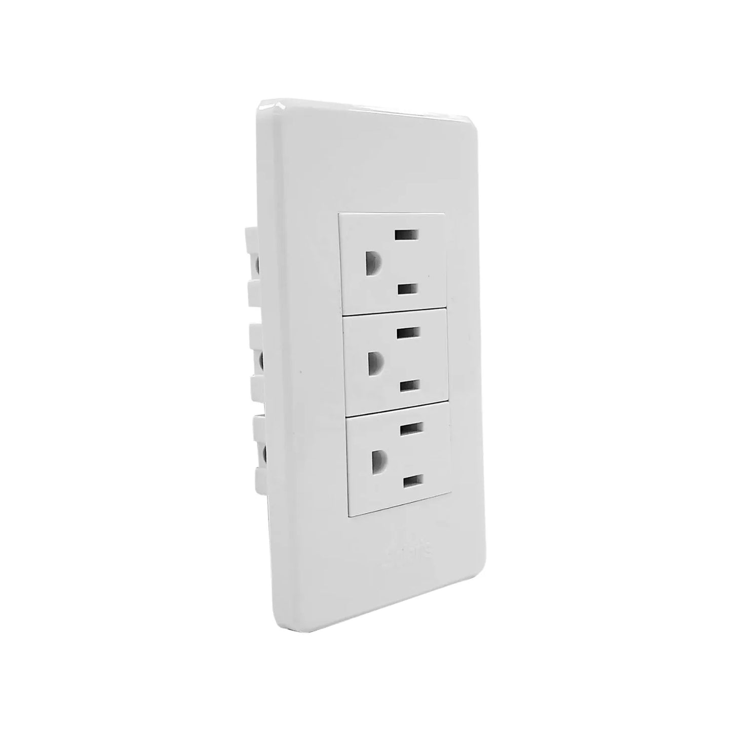 Placa 3 contactos blanca Solaris 86613BC