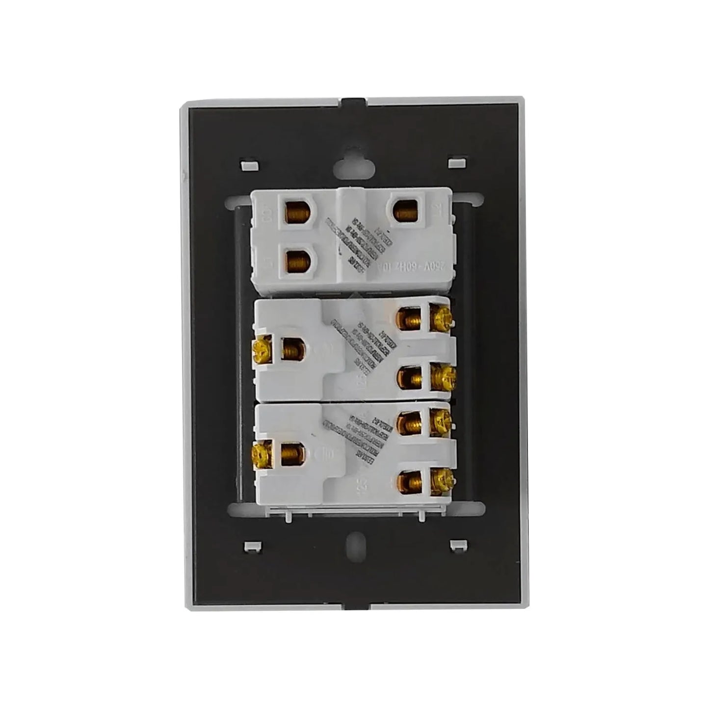 Placa 1 apagador escalera/2 contactos blanca push Solaris L-61-2