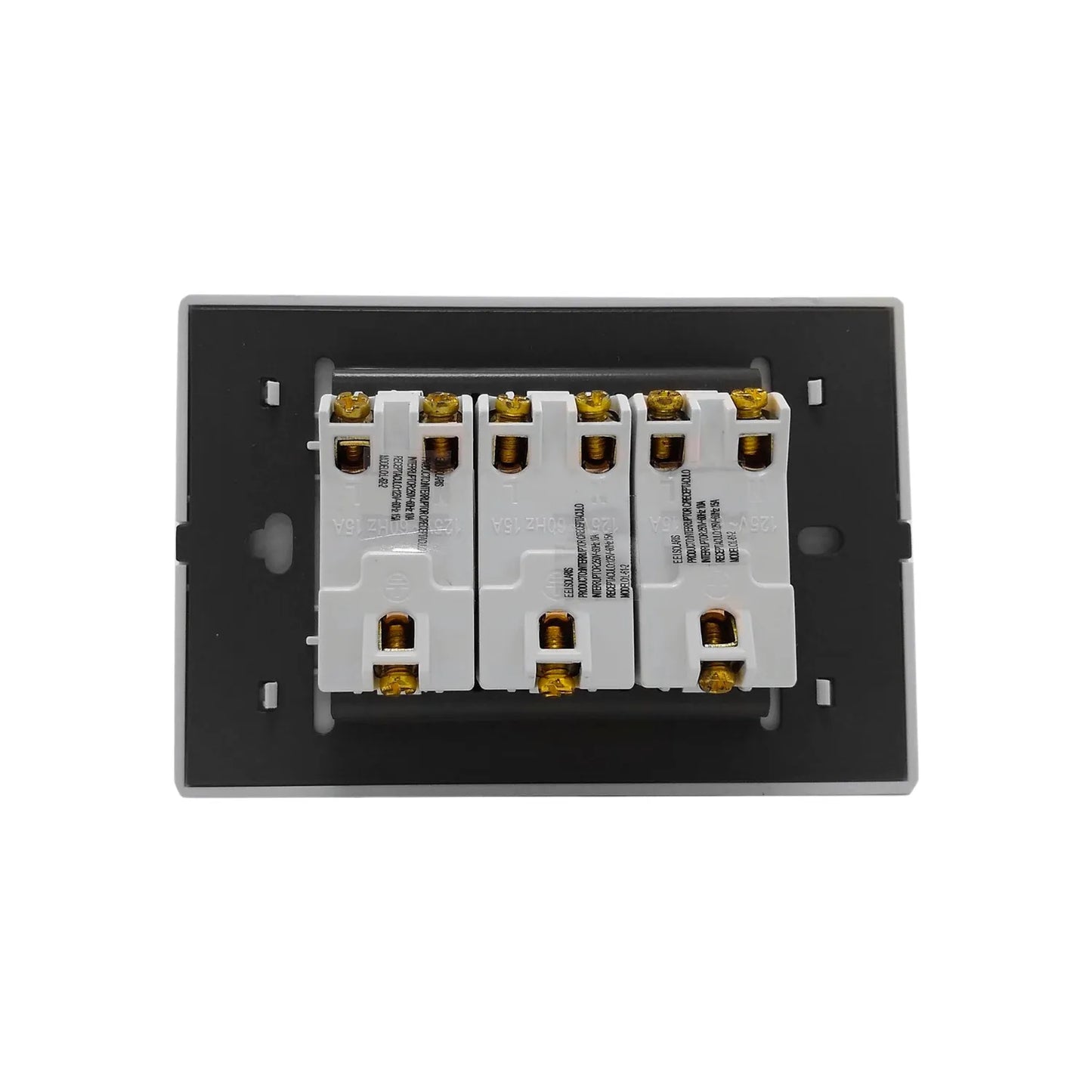 Placa 3 contactos blanca push Solaris L-61-3