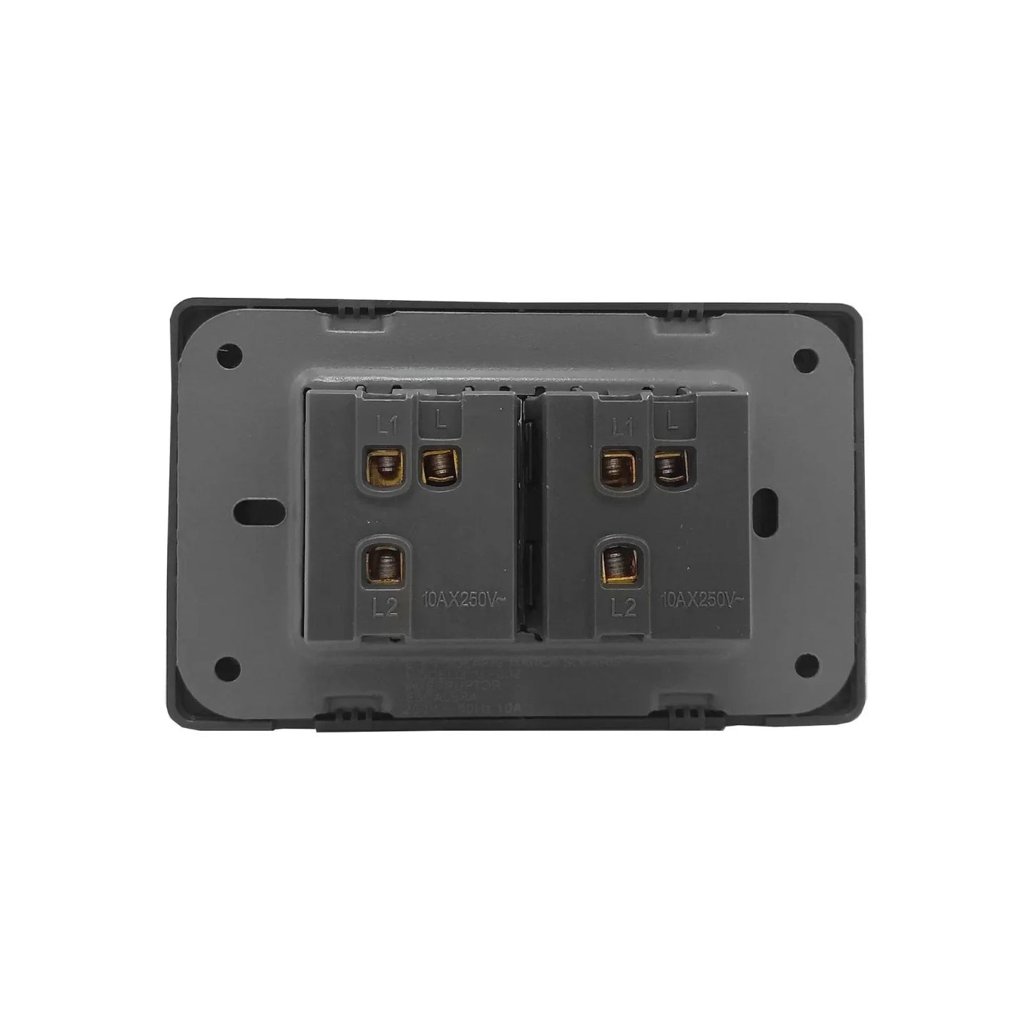 Placa 2 apagadores escalera gris cromo Solaris 2-AL-2-GR