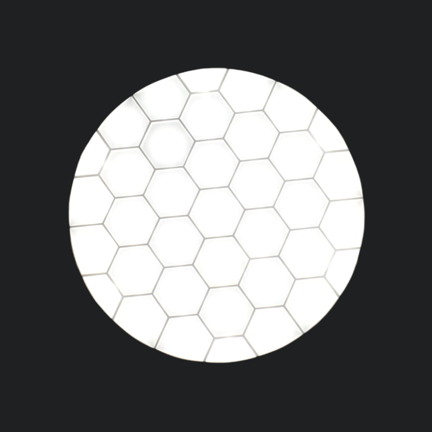 Lámpara panel LED redonda blanca con patrón hexagonal para empotrar