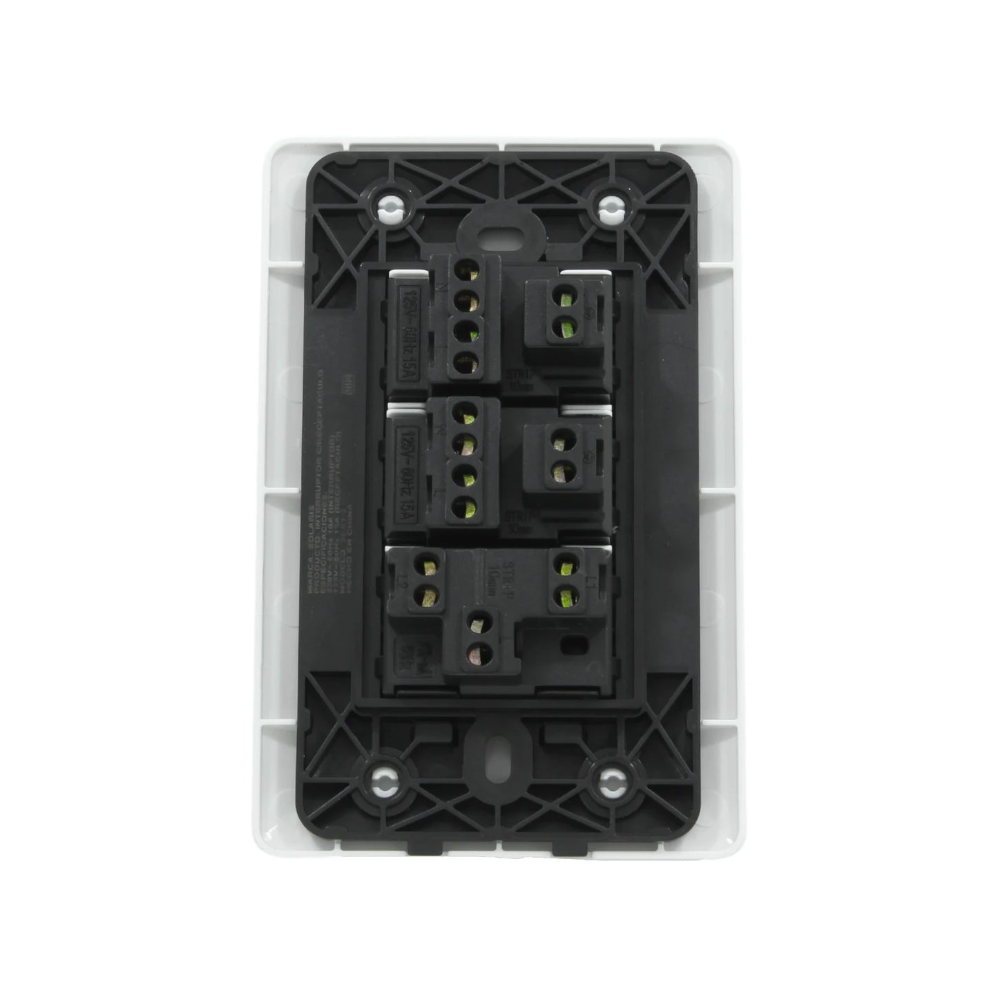 Placa 1 apagador/2 contactos blanca Solaris ECO-61-2-BC