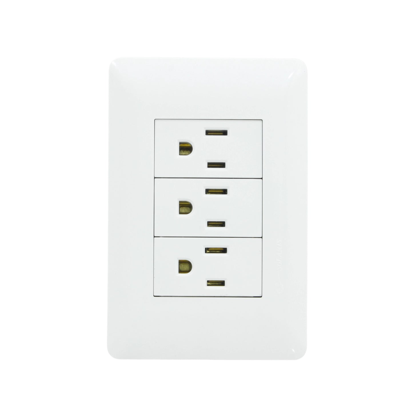 Placa 3 contactos blanca Solaris ECO-61-3-BC