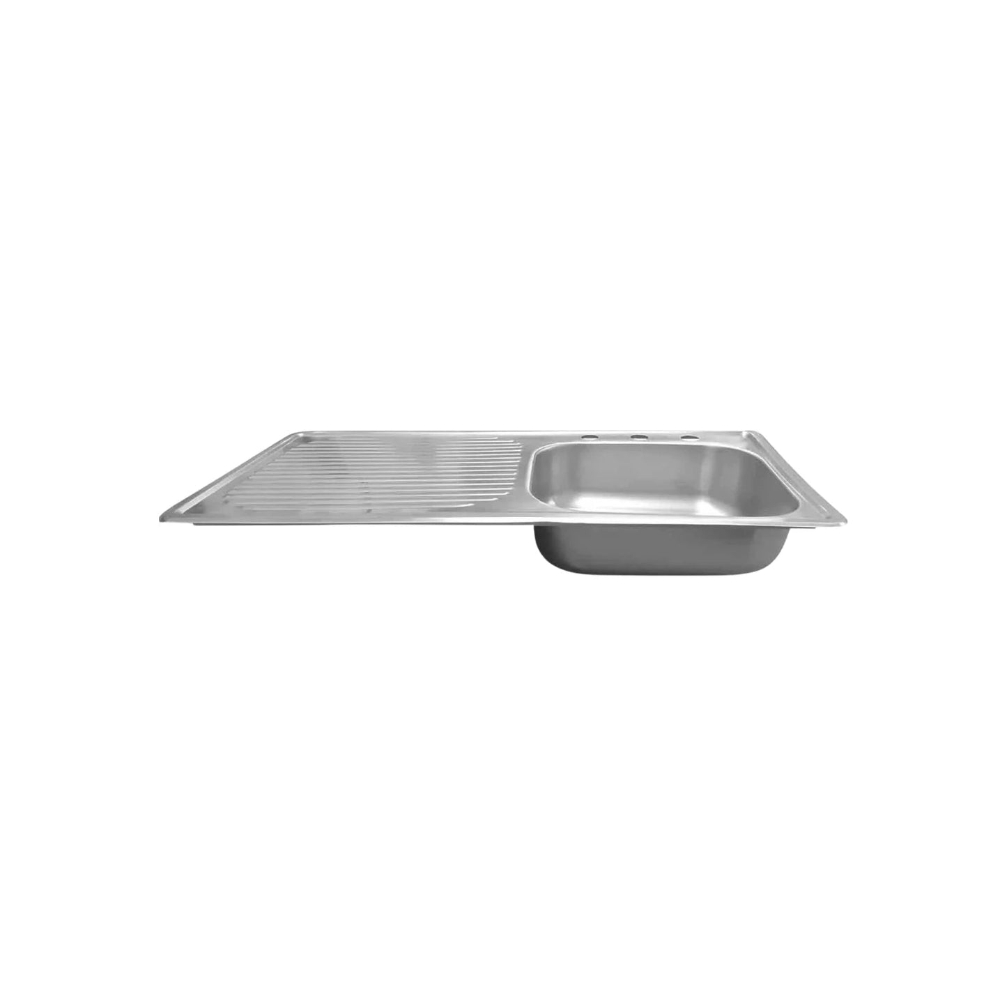Tarja de cocina de acero inoxidable 75x48 cm con escurridor izquierdo y una tina