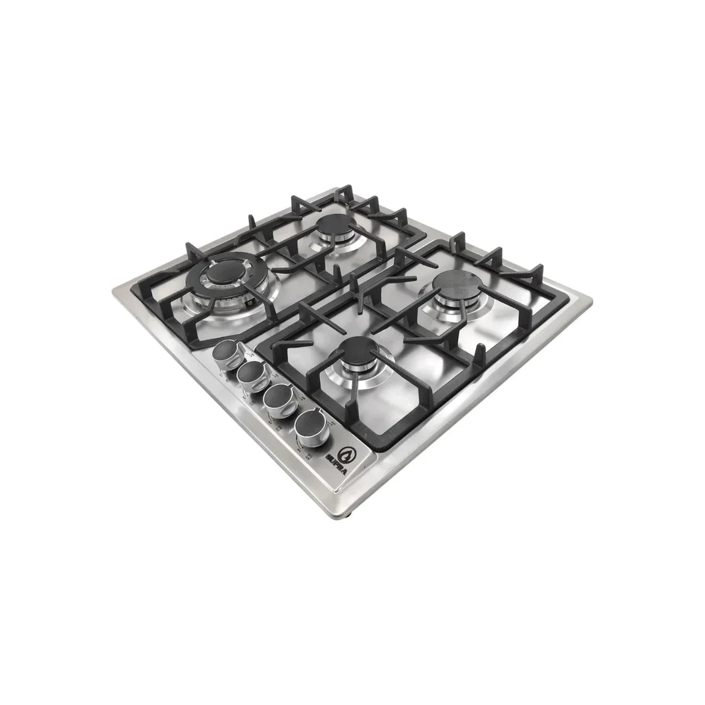 Cubierta de acero inoxidable.,Estufa empotrable en 60 cm de ancho.,4 quemadores de diversas capacidades térmicas.,Con espréas para gas LP o natural.