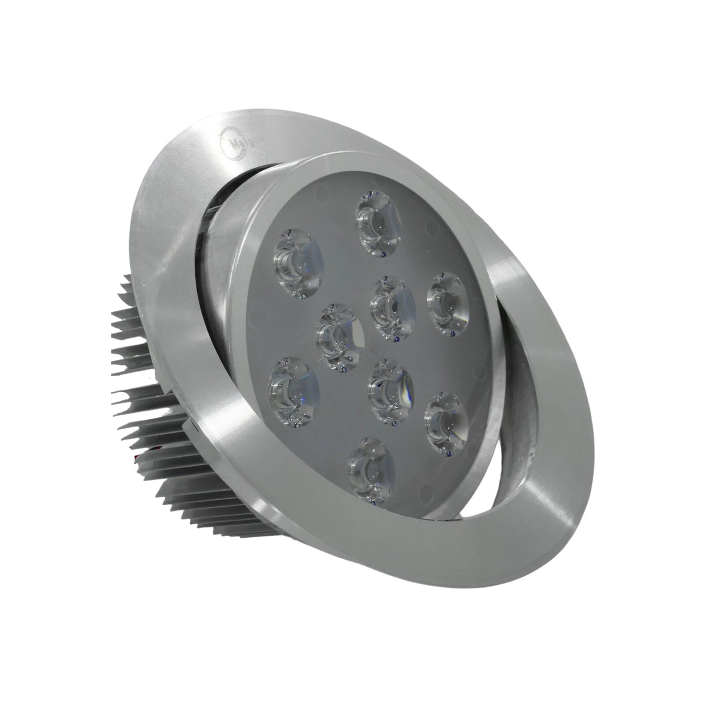 Lámpara panel LED redonda Maigoo de aluminio empotrable con 8 focos y disipador de calor