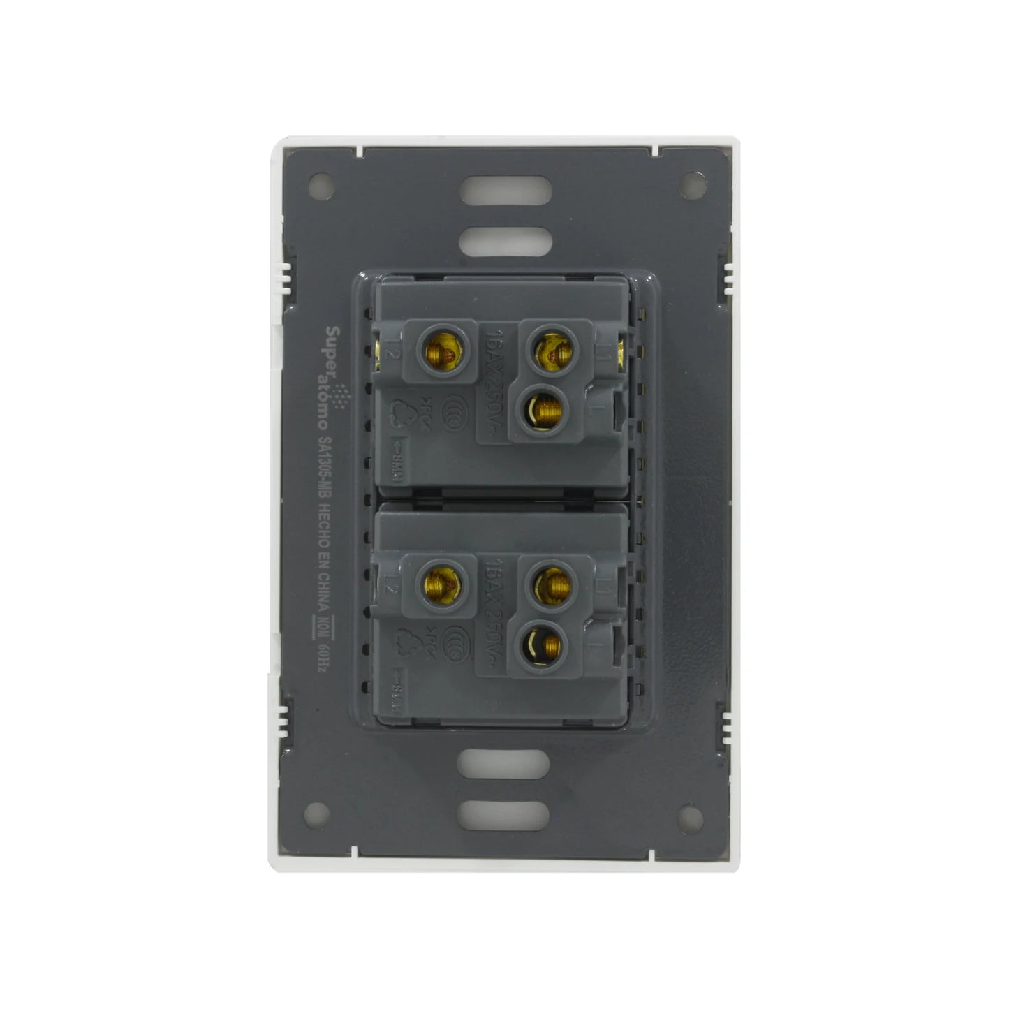 Placa 2 apagadores escaleras Super átomo SA1305-MB