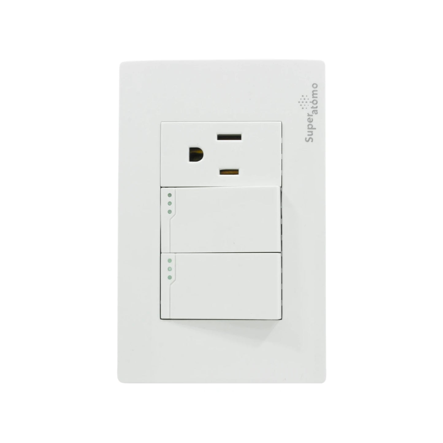 Información Técnica., Fabricada de plástico., Tornillos de fijación., Herrajes de latón., Voltaje: 127 V, Corriente: 15 A, Frecuencia: 60 Hz, La imagen puede diferir un poco del producto final.