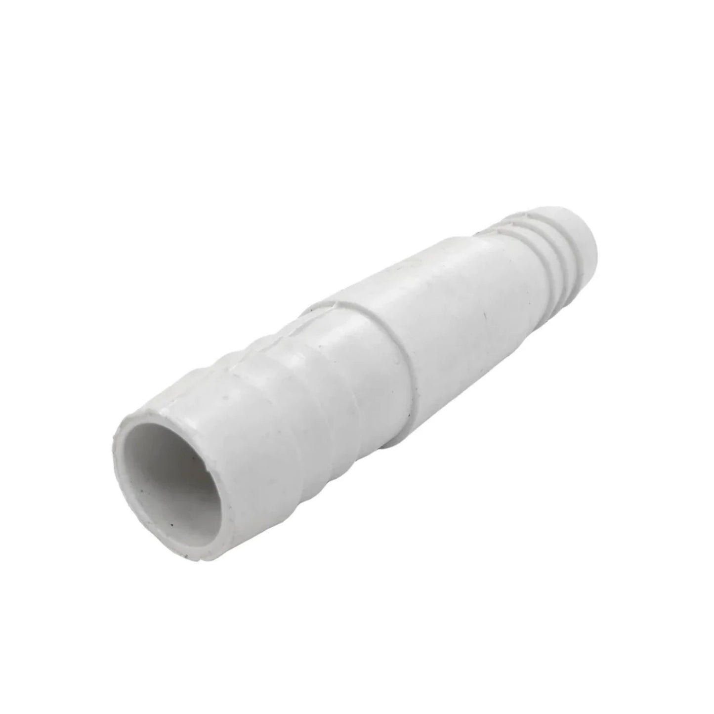 Niple unión de manguera plástico blanco 1 pulgada, acople barbado