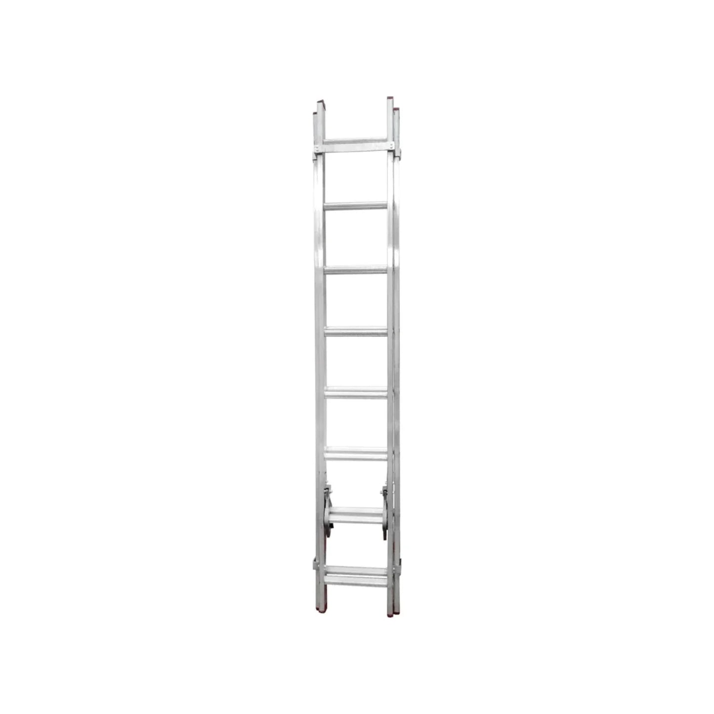 Escalera de 4.04 m de altura.,Ganchos de aluminio para mayor seguridad.,Sistema de polea y cuerda - peldaños en forma "D",16 peldaños y tacones antiderrapante.