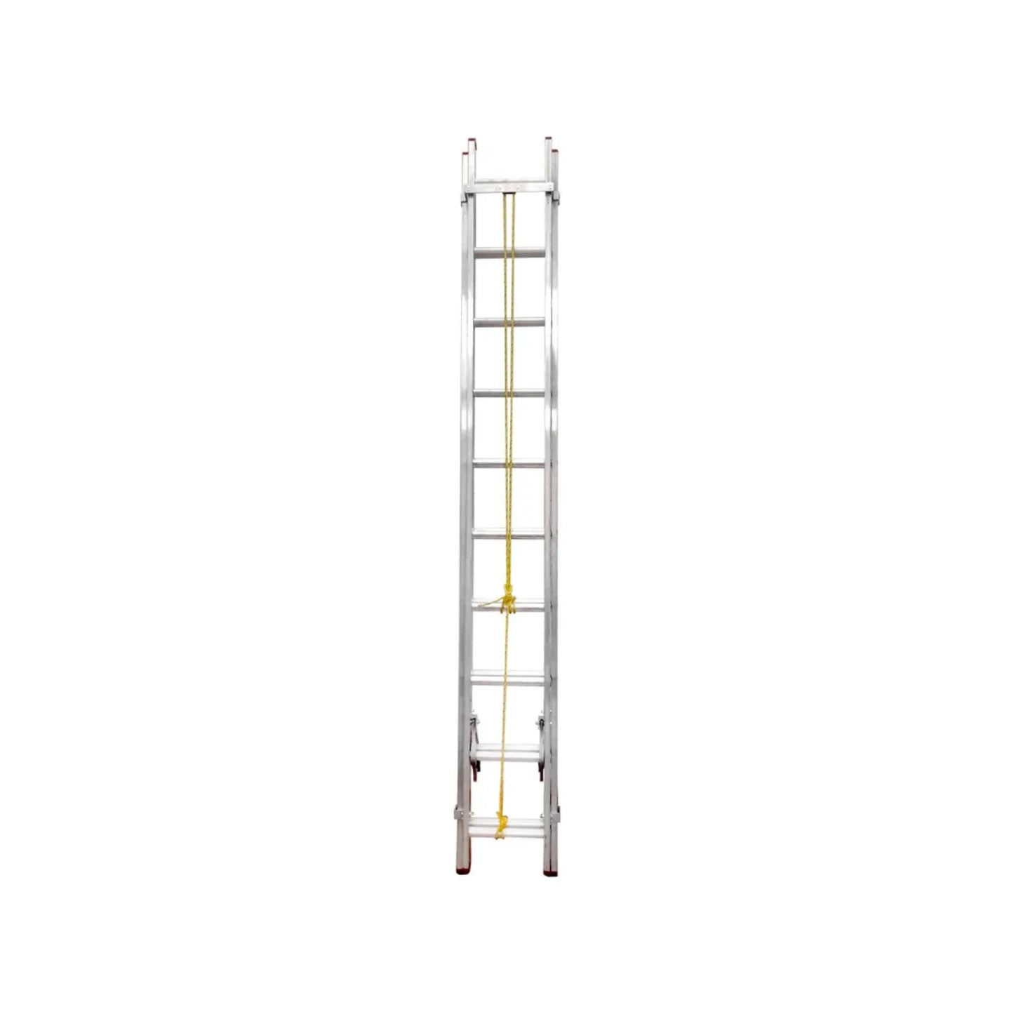 Escalera de 5.26 m de altura.,Ganchos de aluminio para mayor seguridad.,Sistema de polea y cuerda - peldaños en forma "D",20 peldaños y tacones antiderrapantes.