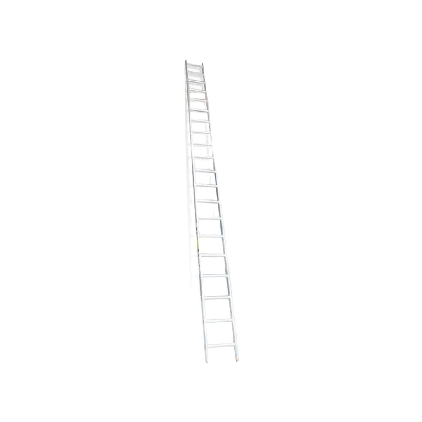 Escalera recta simple de aluminio, larga con múltiples peldaños, para trabajos profesionales en construcción y altura.
