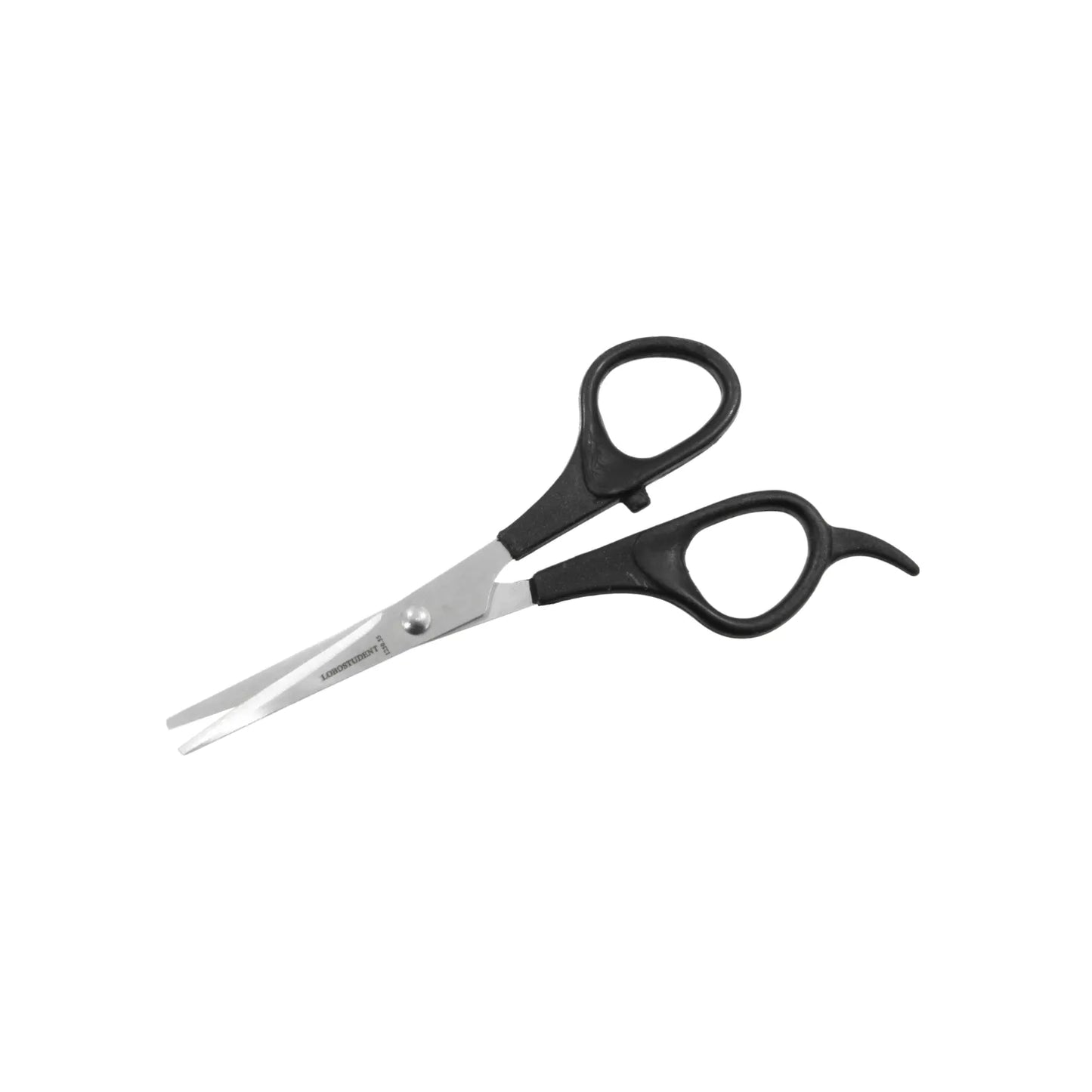 Tijera de corte de pelo LOBOSTUDENT con mangos negros ergonómicos y apoyo para el dedo