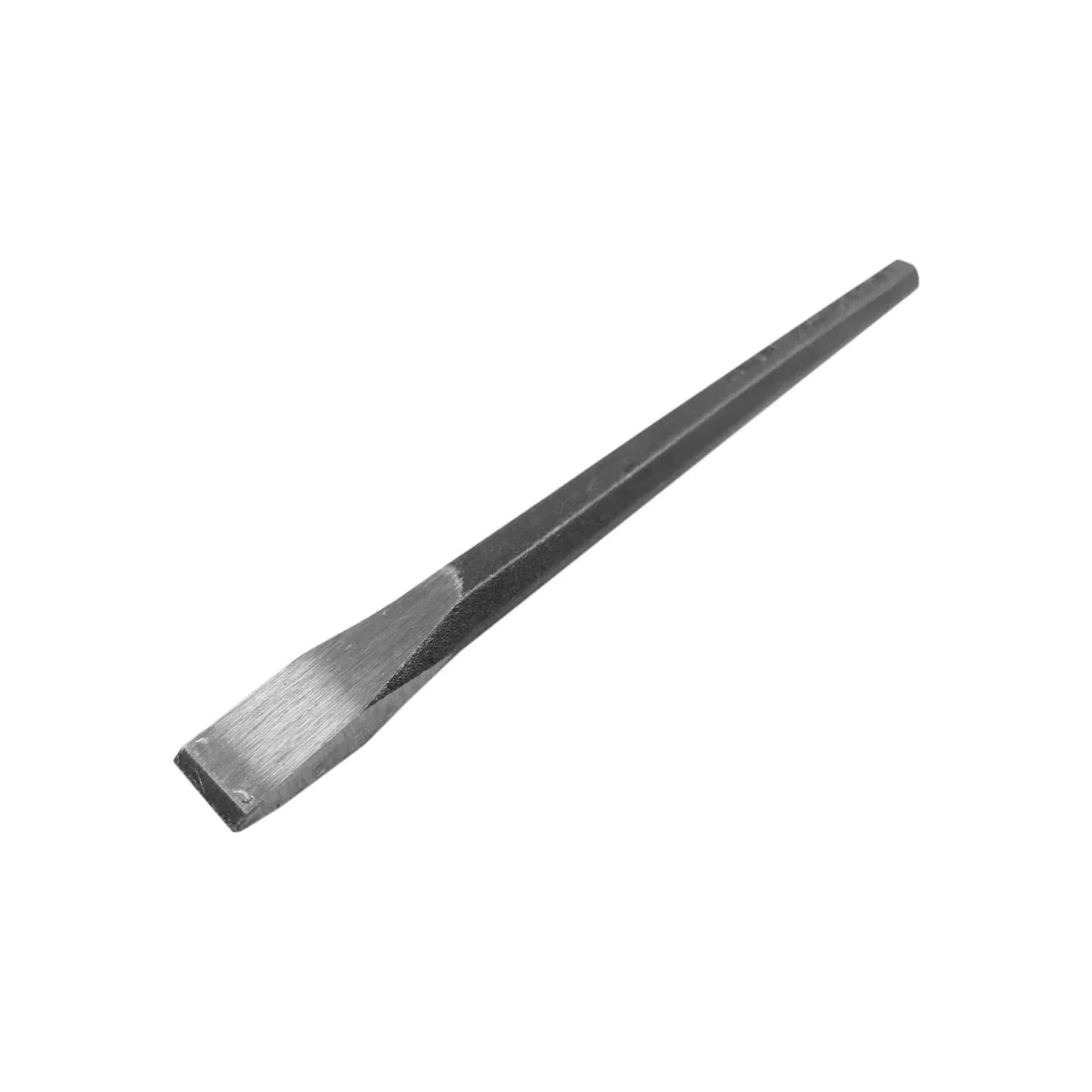 Acero SAE 1060,Cincel de acero al alto carbón.,Tratamiento térmico de paleta pulida.,Cincel corta frio de 1/2"x10"