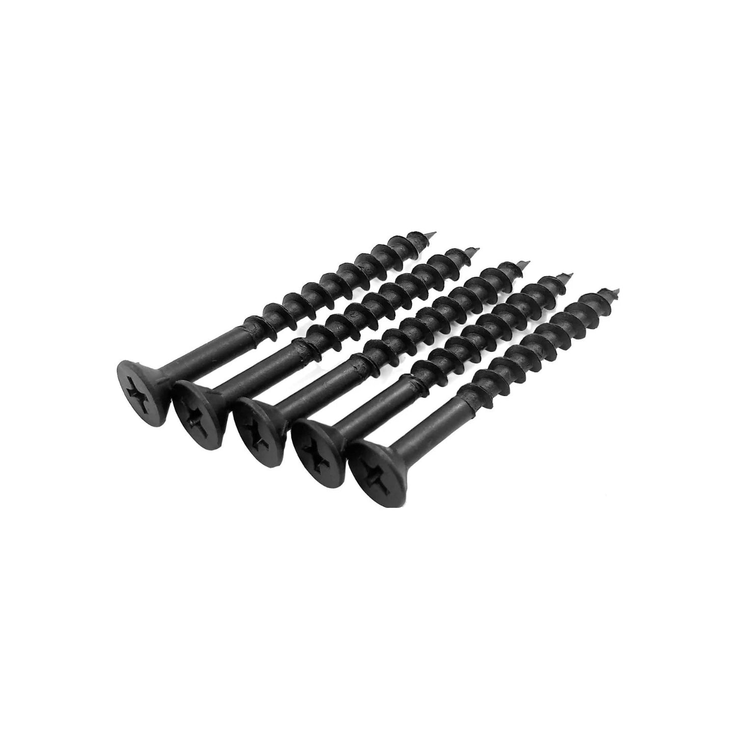 Pijas negras Phillips de rosca gruesa para madera y drywall, fijación fuerte y duradera.