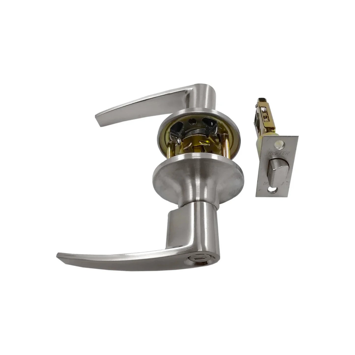 Chapa para puerta principal.,Acabado niquelado.,Backset ajustable de 60 mm (2 3/8") o 70 mm (2 3/4").,Cerradura sin llaves modelo ónix.,Para puertas con espesor de 35 mm a 45 mm (1 3/8" a 1 3/4").