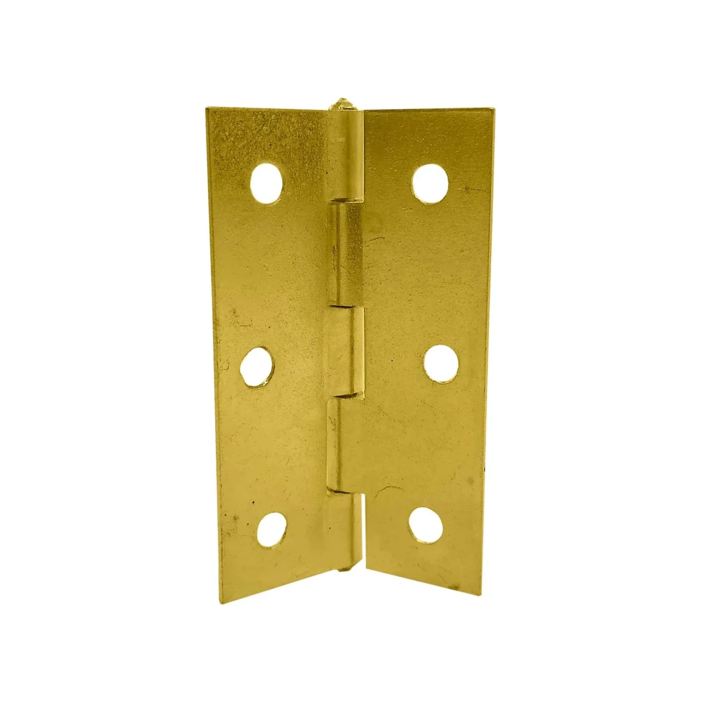 Fabricado en acero.,Bisagra para muebles.,Cabeza plana de 1.0 espesor,Medida: 2.5" x 1.5",Acabado: Latón brillante.