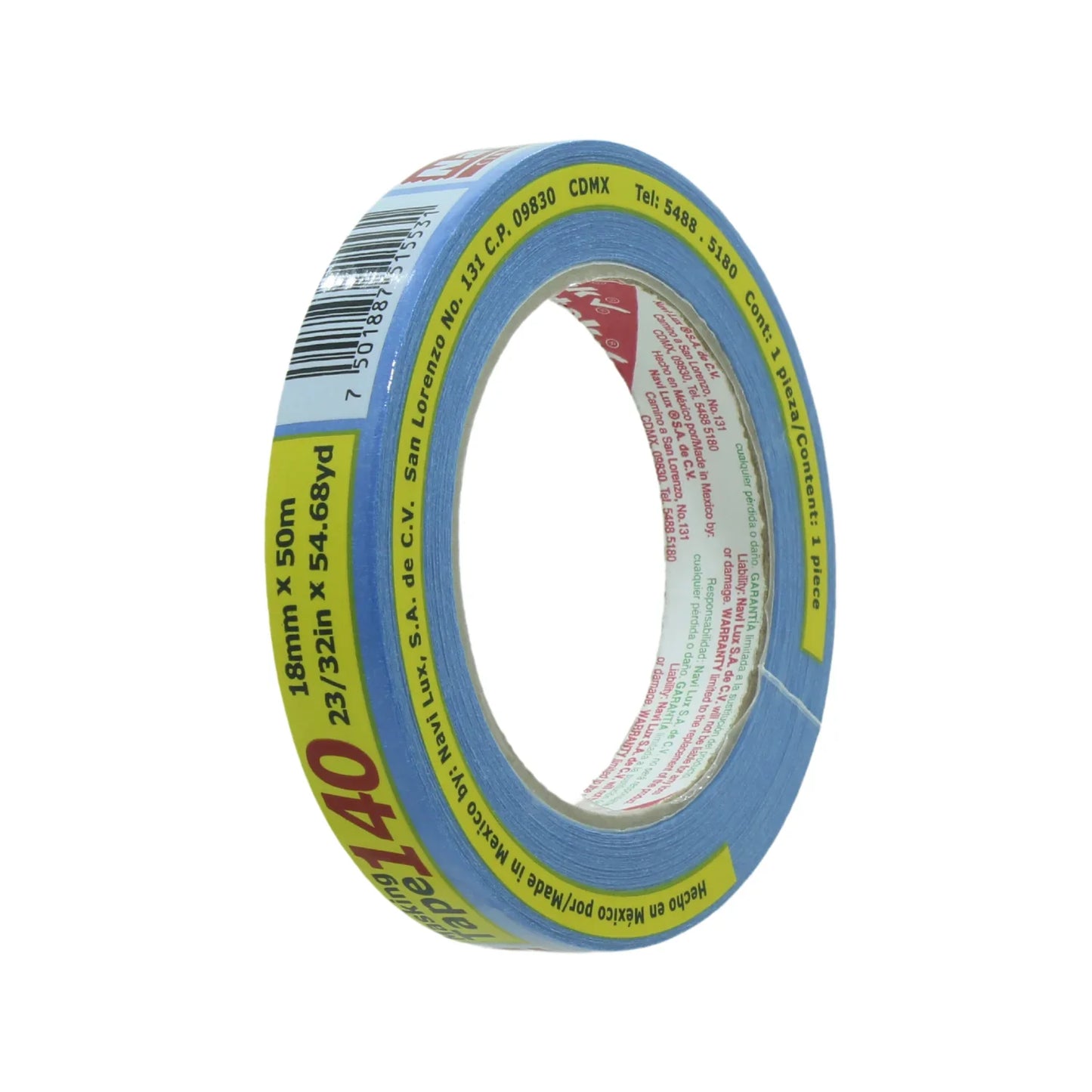 Masking tape 3/4" (18 mm)x50 m azul Navitek