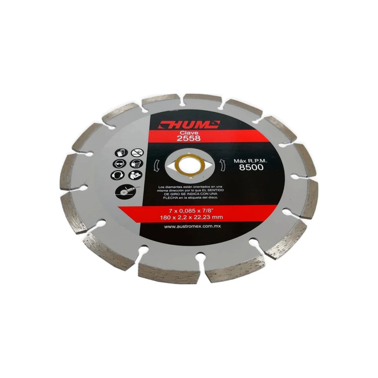 Disco 7" segmentado Austrodiam HUM 2558 diamantado