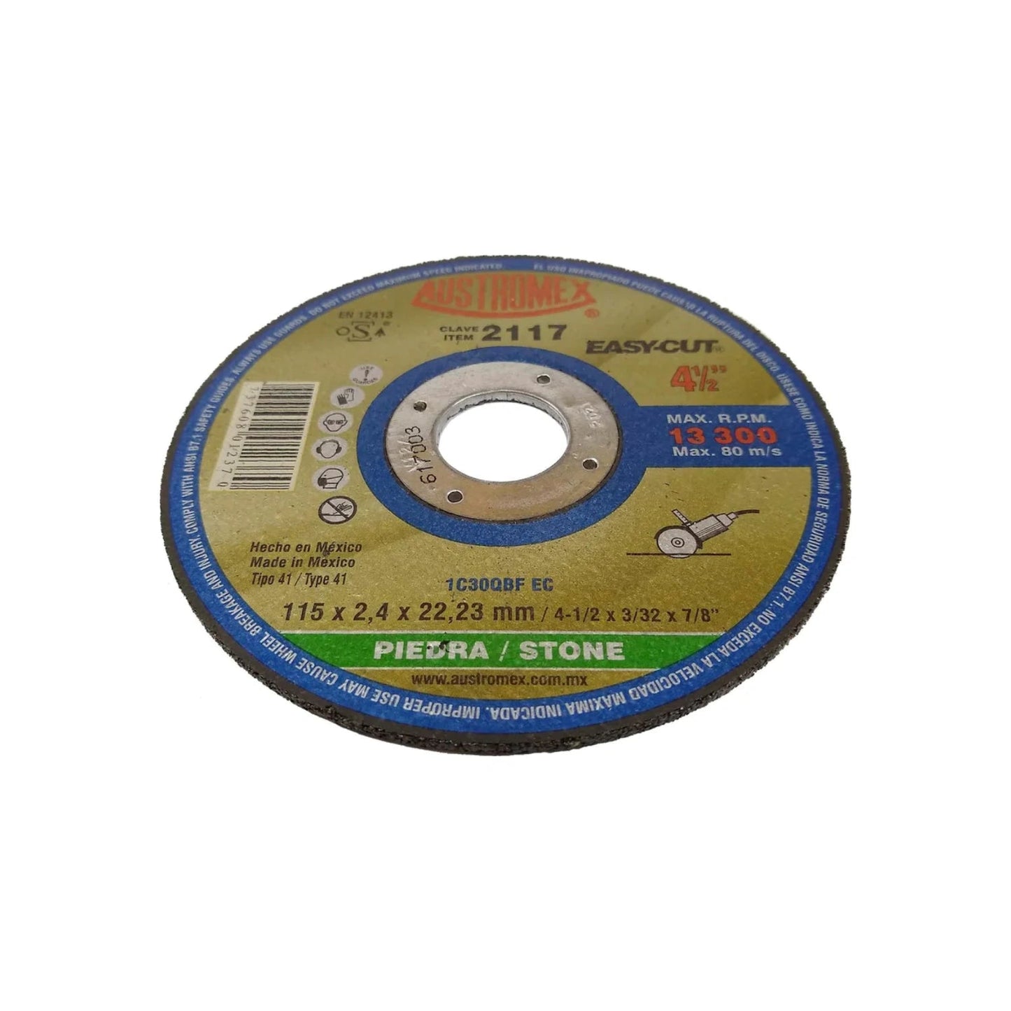 Disco de corte Austromex 4 1/2" Easy-Cut para piedra y concreto 2117